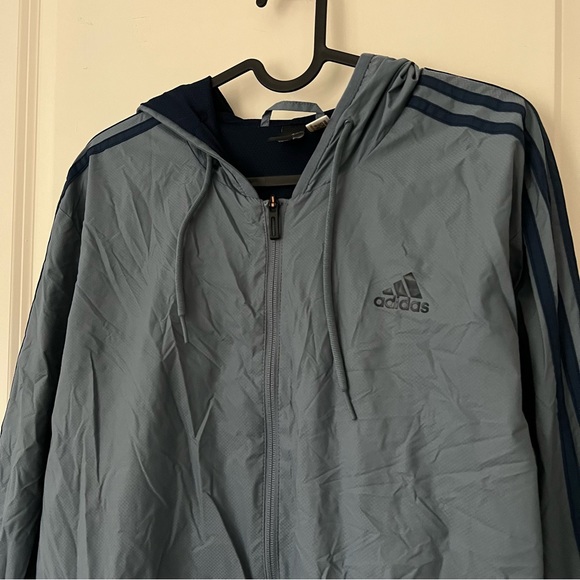 Blue Adidas Windbreaker Jacket - Picture 2 of 4